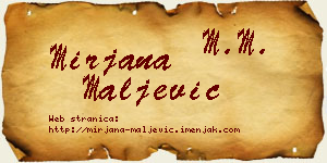 Mirjana Maljević vizit kartica